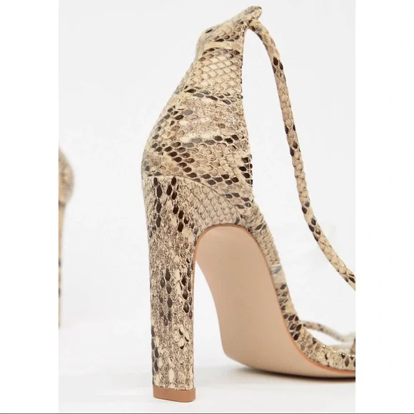 Simmi London | Vanessa Faux Snakeskin Heels - Picture 4 of 12